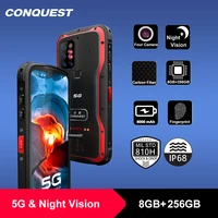 2021 new conquest s20 5g night vision smartphone ip68 waterproof 48mp four camera 8gb ram 256gb rom global version mobile phones