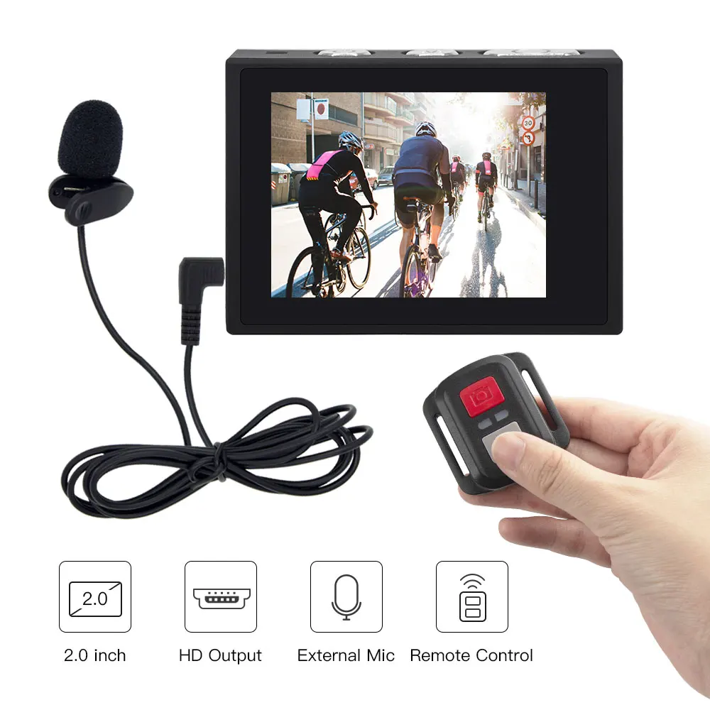 Action Camera 4K/30fps With EIS Function External Mic WiFi 170D Underwater Waterproof 30M Video Record Remote Control Sport Cam |