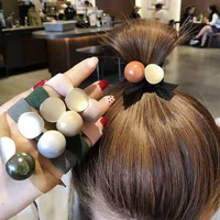 korean temperament hair rope web celebrity head rope simple atmosphere alloy rubber band hair ring knot head flower head ring je