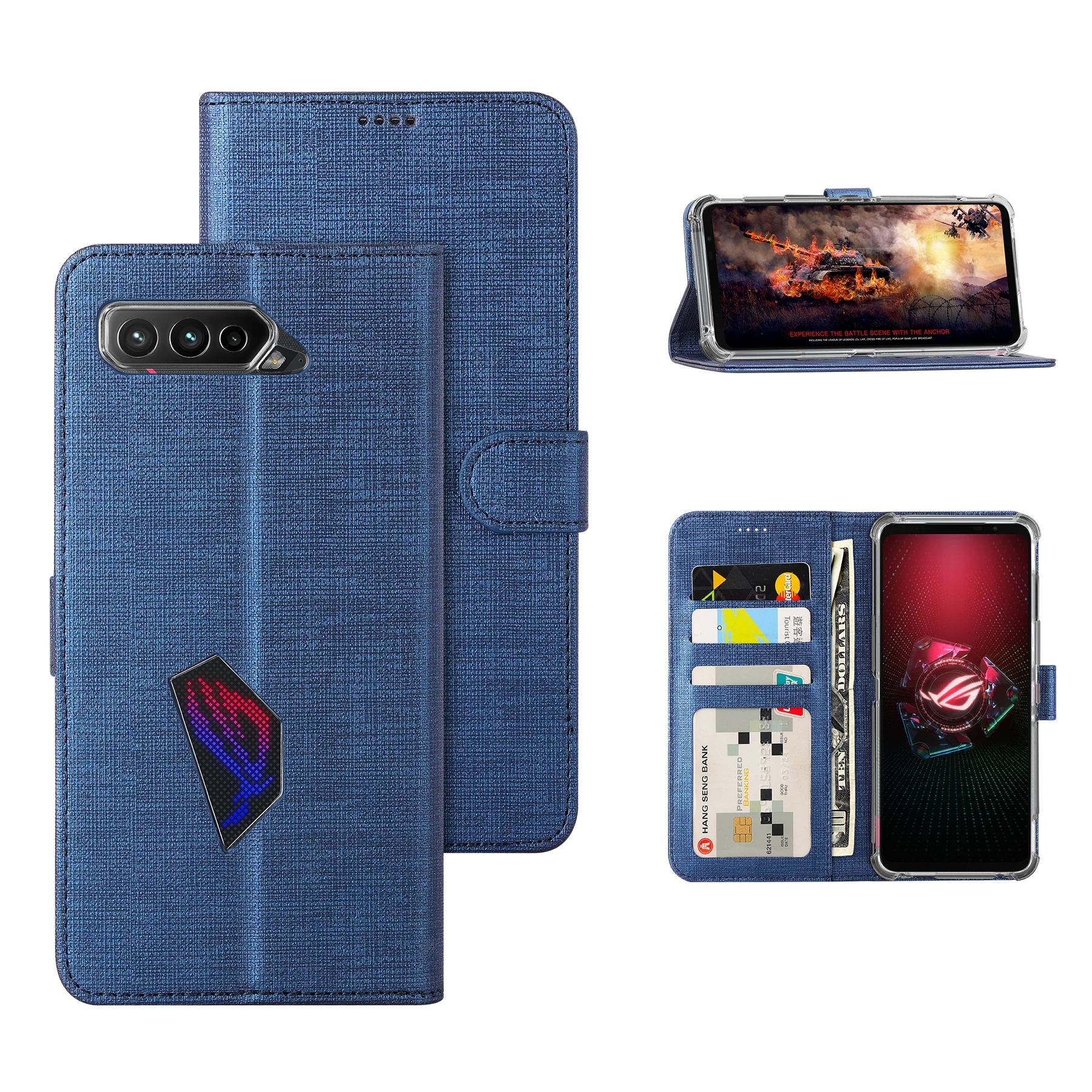 

Чехол-бумажник для ASUS ROG Phone 5, Магнитный чехол-книжка с откидной крышкой для ROG5, кожаный держатель для карт и фотографий, сумки с карманом для ...