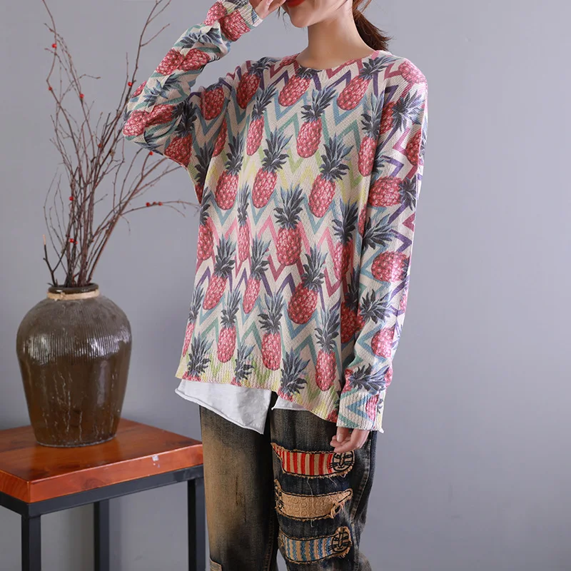 Осенний свитер женские вязаные свободные пуловеры 2019 новые модные топы с круглым