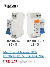 Мини автоматический выключатель DMWD ДПН мини DZ30LE-32 1P+ N 10A 16A 20A 32A220V 230 В 50 Гц 60 Гц узловой ток автоматический выключатель RCBO RCCB