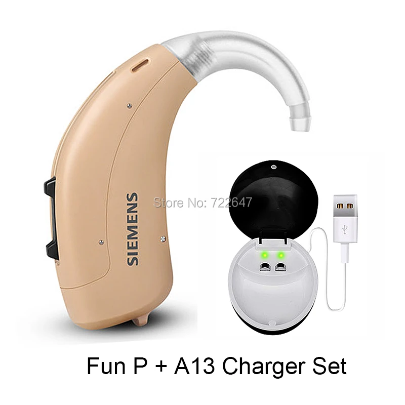 Siemens слуховые аппараты быстро P Fun P w аккумуляторные батареи a13 и зарядное устройство цифровые беспроводные ушные усилители для пожилых людей - Цвет: FunP with ChargerSet