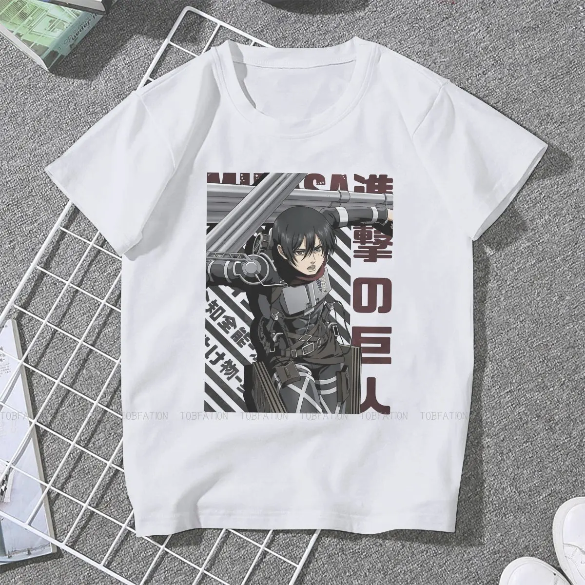Милая женская футболка Mikasa Ackerman для девочек блузы атаки на Титанов в стиле