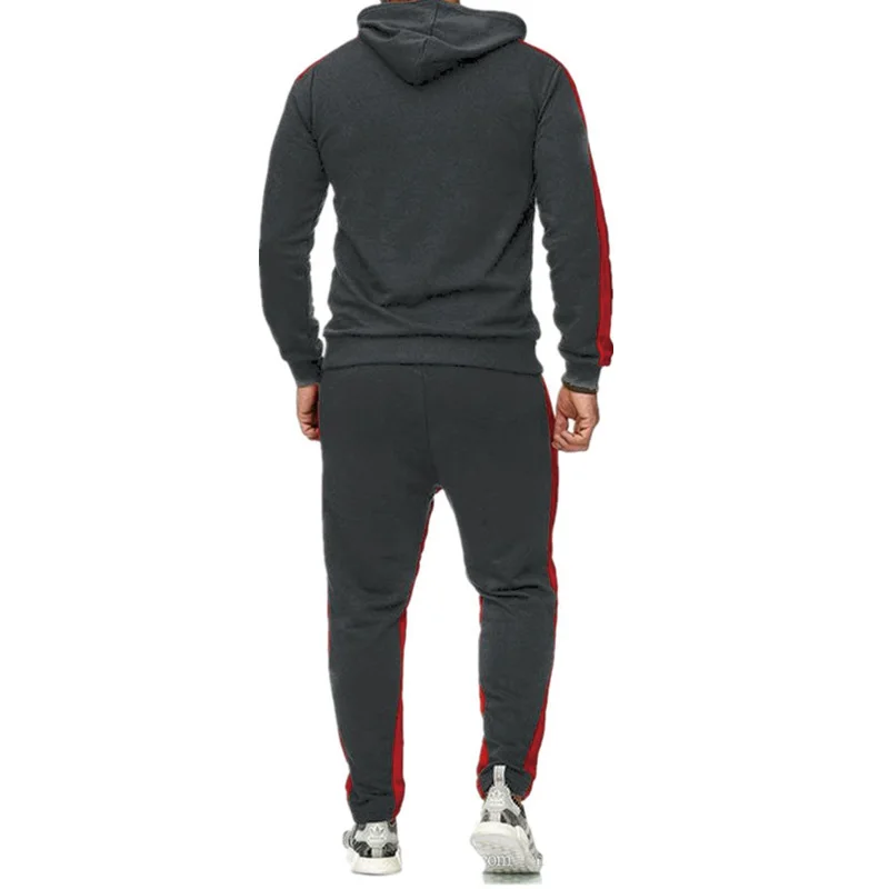 Мужской спортивный костюм из двух предметов повседневная толстовка на молнии и