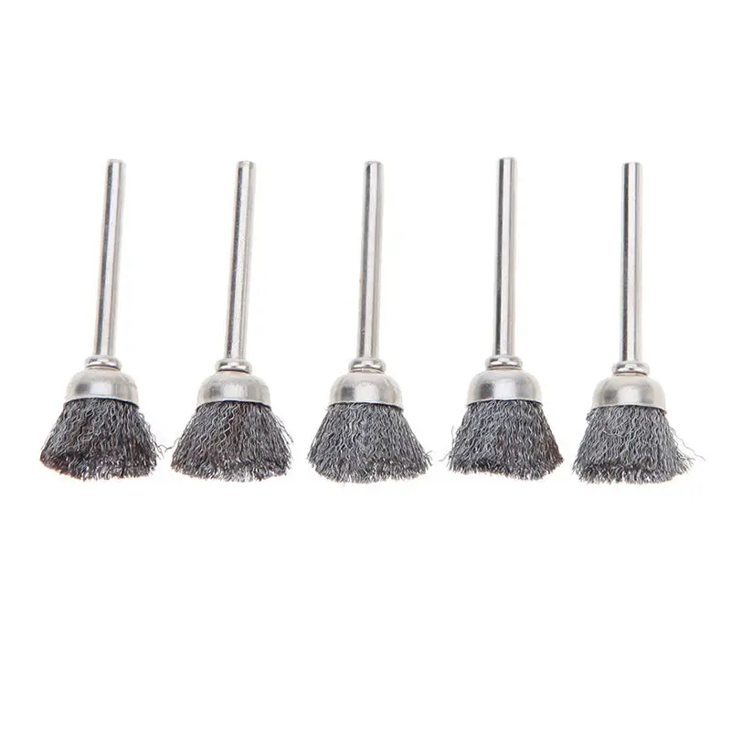

10pcs Lot Mini Wire Brush Brushes Brass Cup Wheel For Grinder Drill Silver Tools