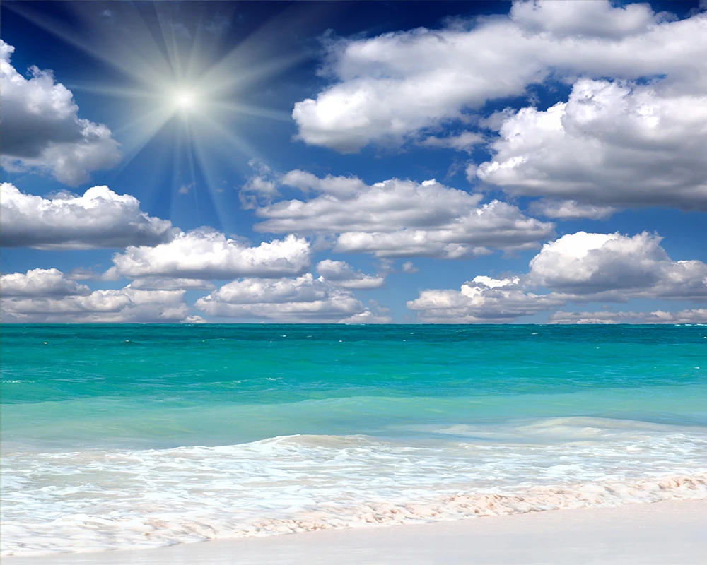 

Custom Photo 3d Wallpaper 3d Modern Wallpaper Beautiful Sea Surface and White Clouds Romantic Scenery 3d Mural Wallpaper