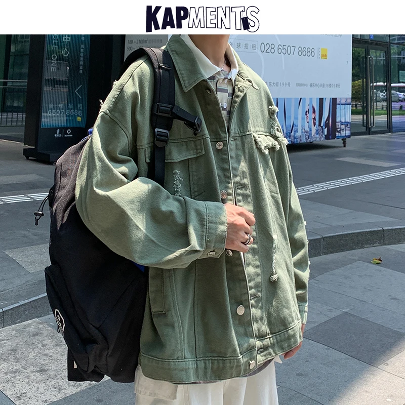 Джинсовая куртка KAPMENTS мужская с карманами винтажная верхняя одежда из денима в