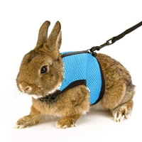 pet mesh soft harness with leash traction rope small animal vest for rabbit guinea pig hamster chest strap set pet accessories