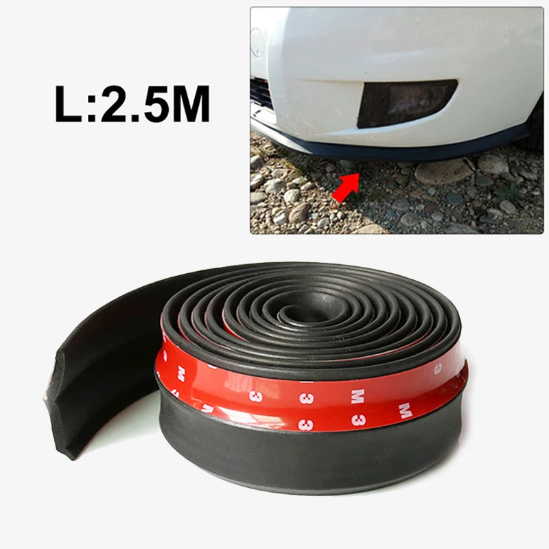 

Tpvc Car Anti Scratch Adhesive Strip Front Bumper Lip Skirt Slitting Car Front Bumper Protective Adhesive Strip Stickers 2.5M