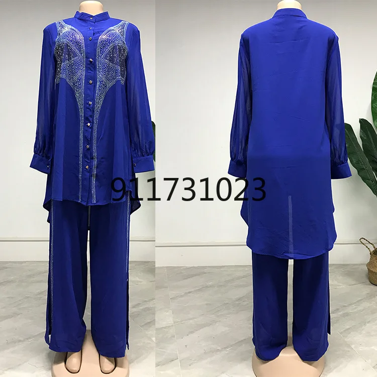 Two Pieces Sets for Women 2021 Autumn Spring African Long Sleeve Top and Pant Clothes | Тематическая одежда и униформа