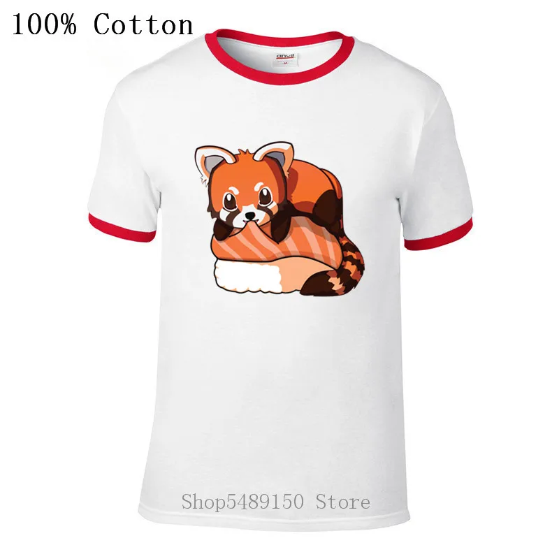 Футболка мужская с рисунком панды лосося суши | Мужская одежда