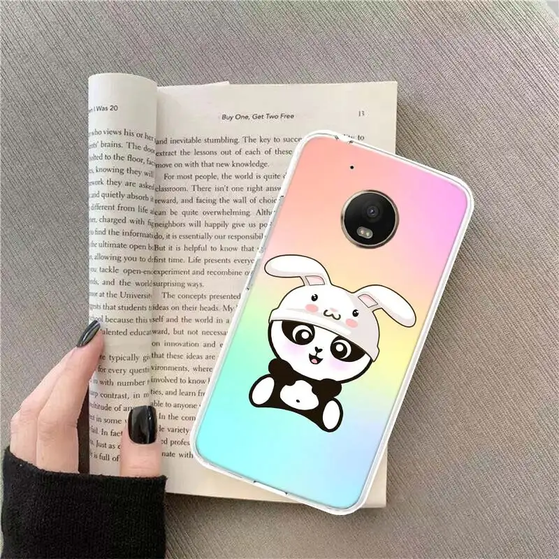 panda anime cute cover phone case for motorola one action vision cover moto g9 plus g8 play g7 power g6 g5 g5s e6 e5 capa shell free global shipping