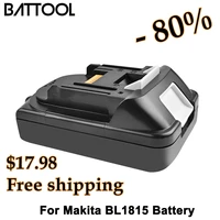battool replacement 18v 3000mah li ion battery for makita bl1815 bl1820 bl1830 bl1815 bl1815n bl1820 power tools battery