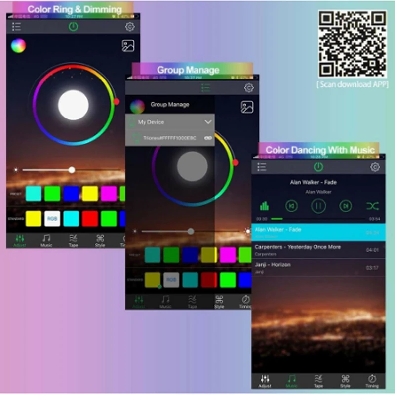 RGB-контроллер для телевизора 0 5/5 м с поддержкой Bluetooth и Wi-Fi | Лампы освещение
