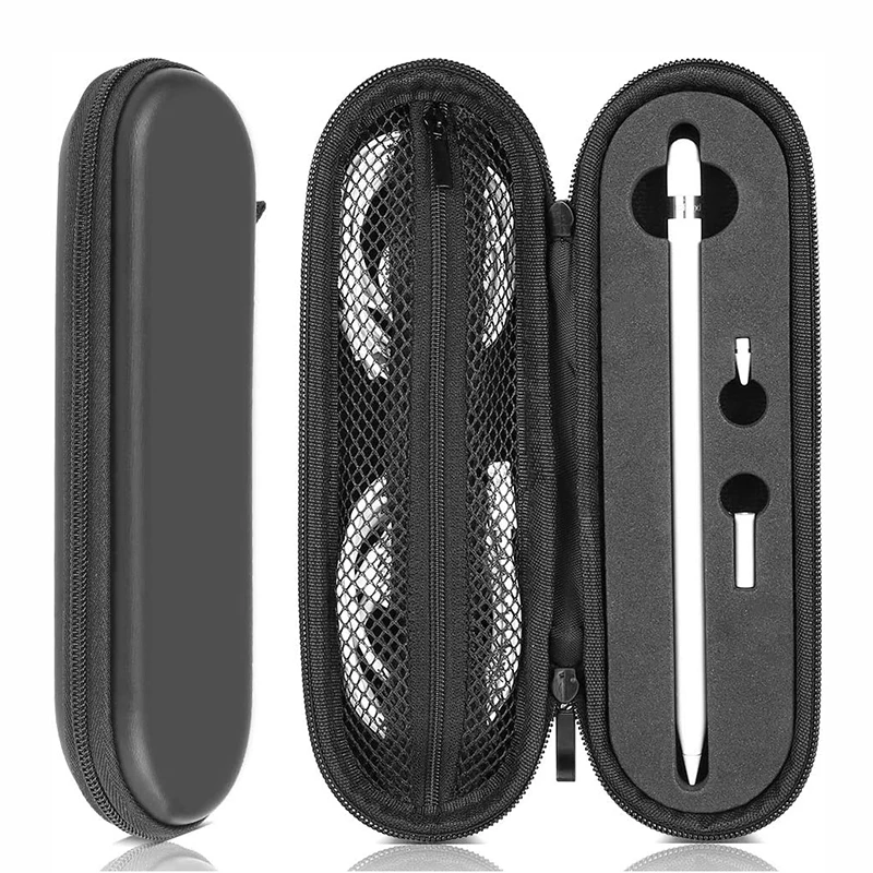 

Carrying Case for Apple Pencil 1 2 Hard Pencil Case Foam Dual Zipper Shockproof Protective iPencil Case Holder Storage box