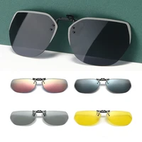 fashion rimless retro mens clip glasses flip up sunglasses polarized clip rimless polygonal sunglasses for men and women
