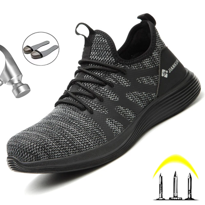 

Мужские рабочие ботинки со стальным носком, Нескользящие защитные ботинки, рабочие кроссовки, защитная обувь, Прямая поставка