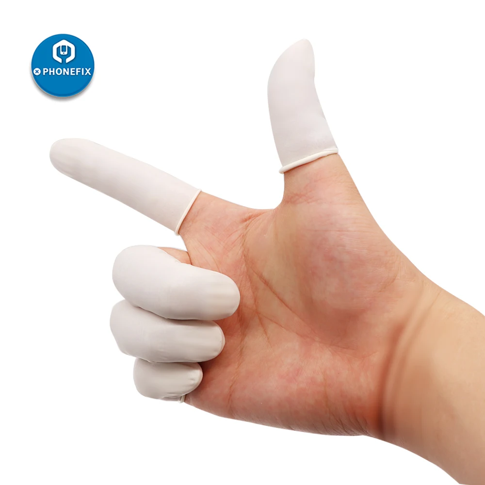 Одноразовые Белые латексные резиновые напальчники для электронных печатных