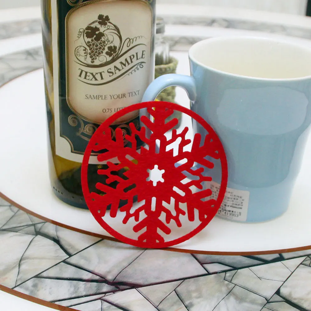 Christmas Snow Coasters Snowflake Place Mats Coffee Wine Cup Pad Tea Craft Xmas | Дом и сад