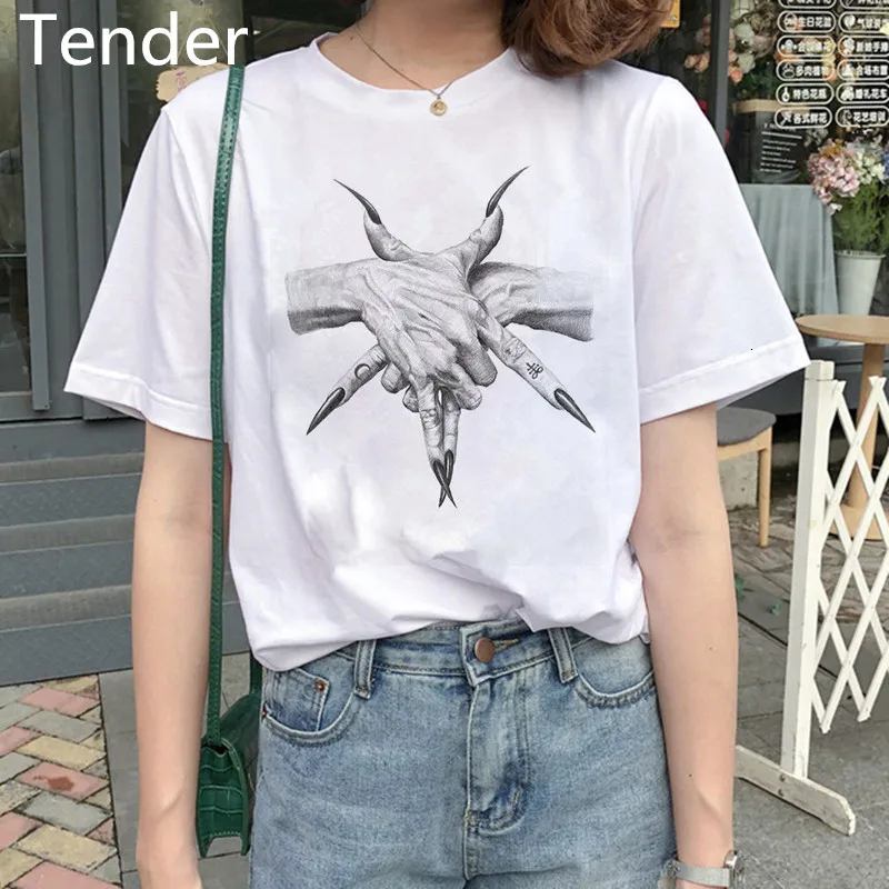Scary Evil Satanism T Shirt Women Demon Death Satan Female Grim Reaper Baphomet Horror T-shirt Satanist Tshirt Top Tee Clothes | Женская