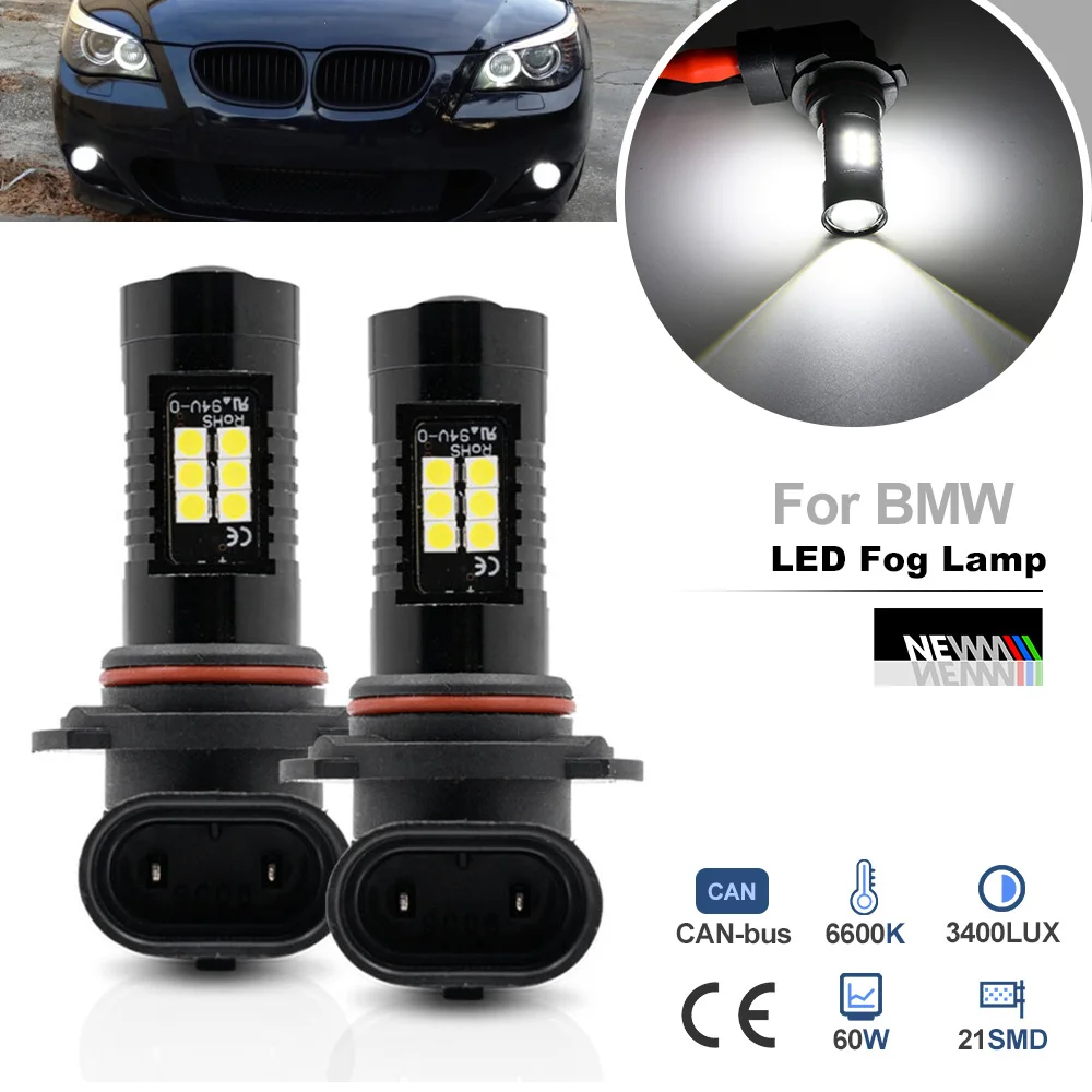 

For BMW 3Series E46 Convertible Coupe E90 E91 5Series E39 E60 E61 HB4 9006 P22d LED Fog Lamp Bulb Canbus Headlamp Driving Light