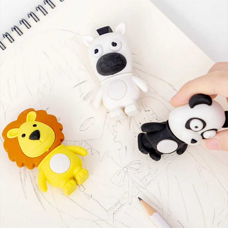 Panda animal резиновые ластики карандашный ластик для студентов Канцтовары Школьные принадлежности для детей подарок ластик