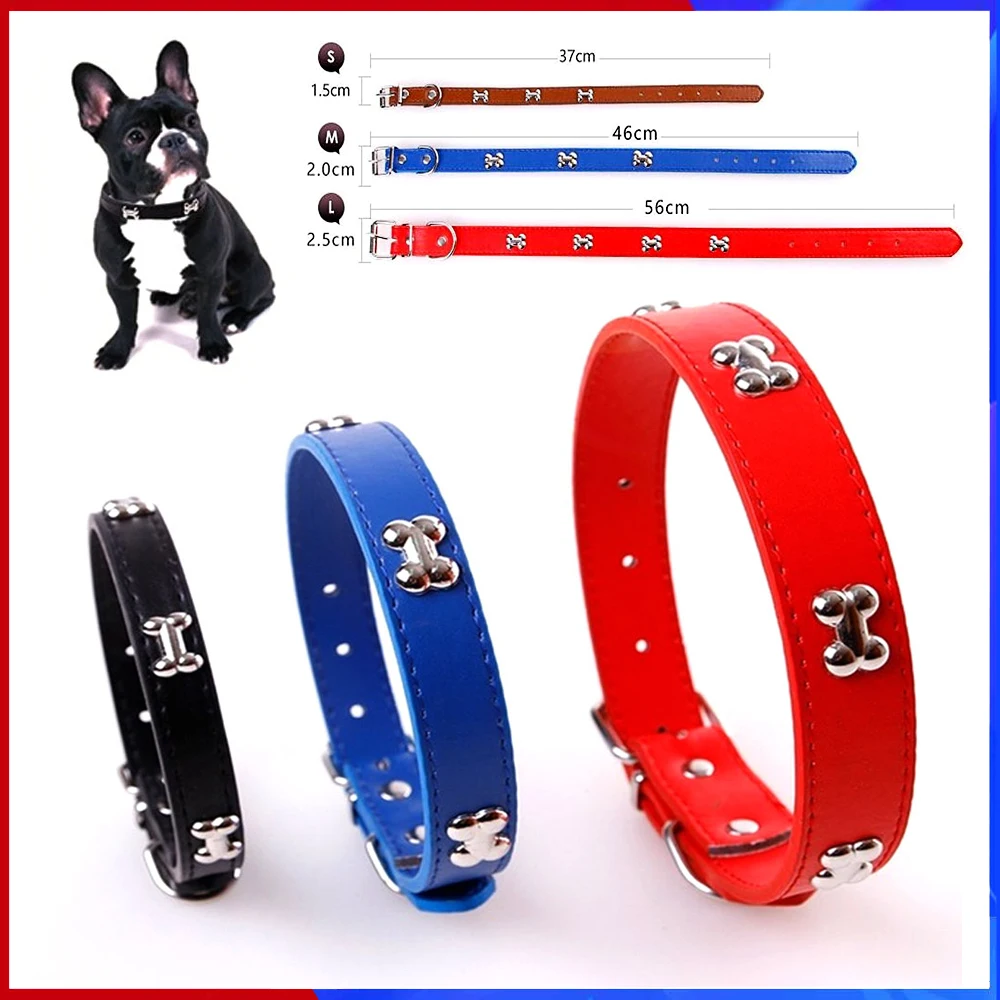 1 шт. товары для собак искусственная кожа кости ошейник питомцев аксессуары