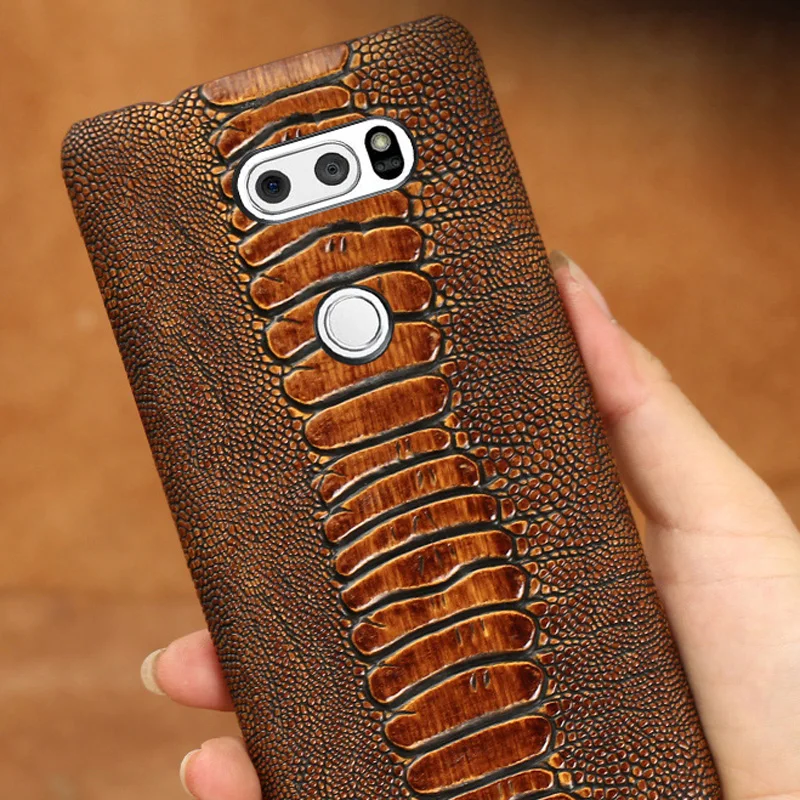 Текстура Кожа ноги страуса чехол для телефона LG G6 G7 G8s ThinQ G3 G4 G5 V10 V20 V30s V40 V50 Thinq Q6 Q7 Q8