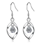 Женские витые серьги из серебра 925 пробы, с фианитами