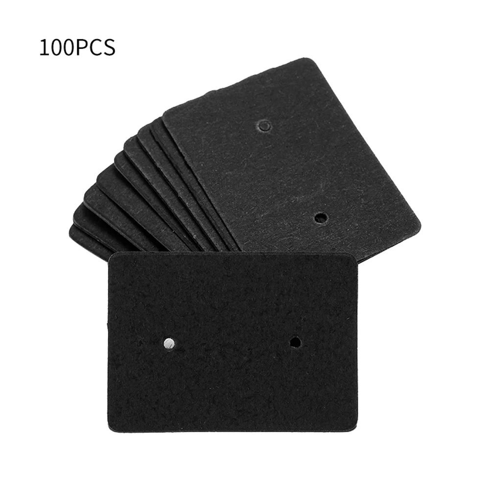 

100pcs/pack Mini Rectangle Hang Ear Studs Jewelry Packaging Earring Display Card Necklace Price Tag Cardboard Blank Accessories