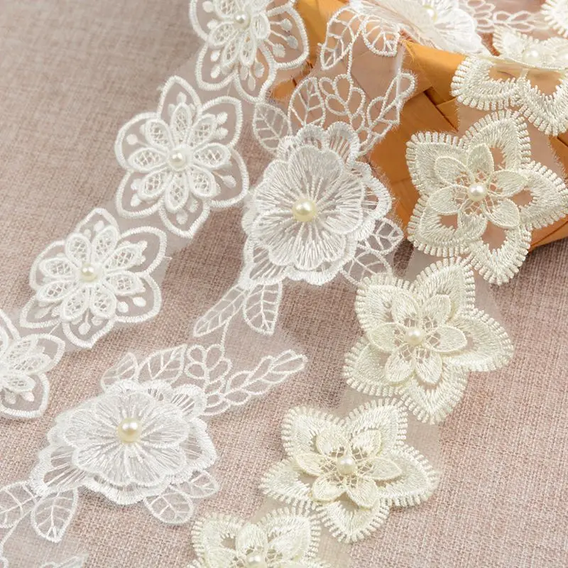#185 Double Layers Flowers Lace Water Soluble Jacquard french lace fabric african high quality trim cosas de navidad | Дом и сад