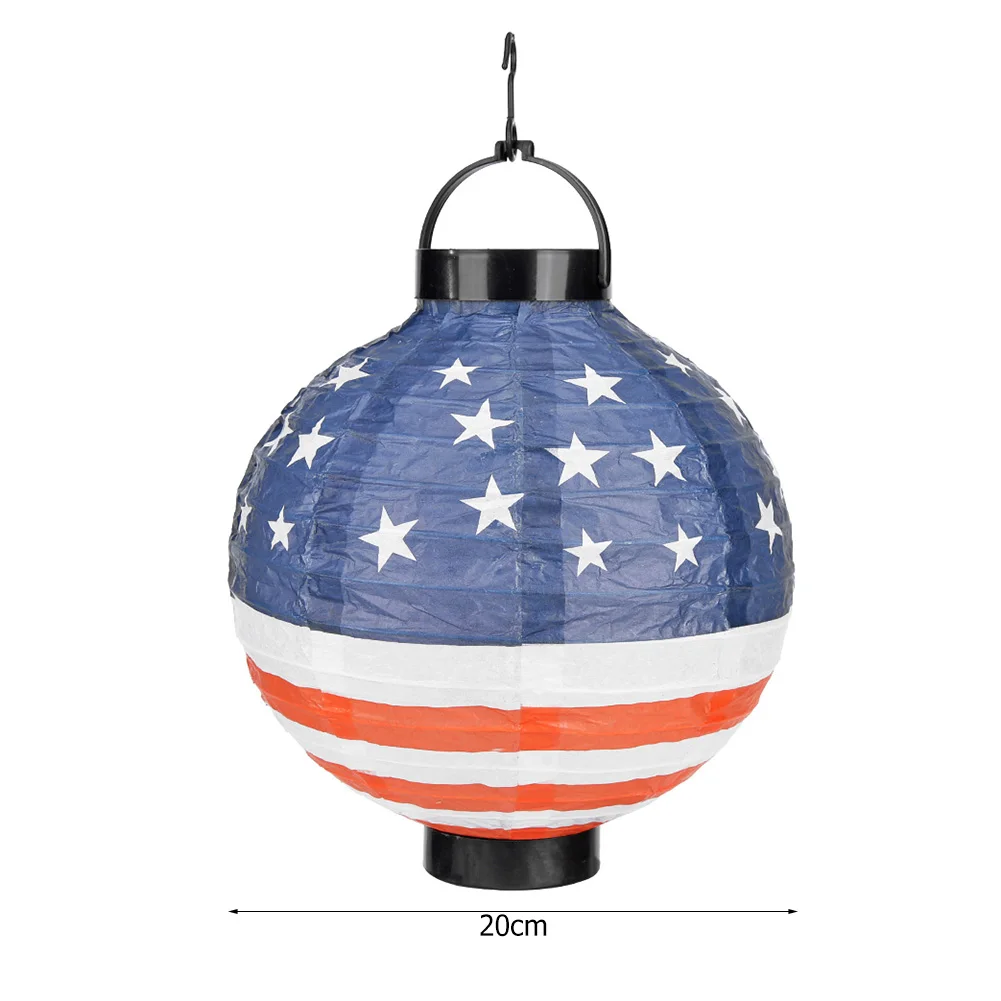 

American Flag Paper Lantern Light Hanging Lamp Independence Day Home Decoration Festival Holiday Decor For Bedroom Living Room