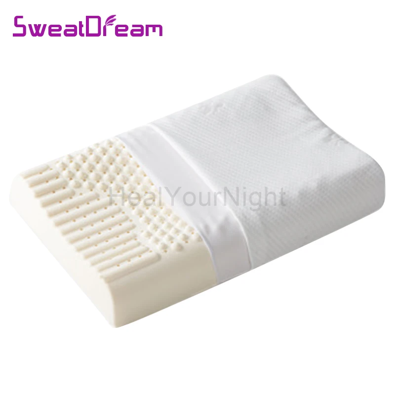 Подушка из чистого натурального латекса с наволочкой антибактериальная