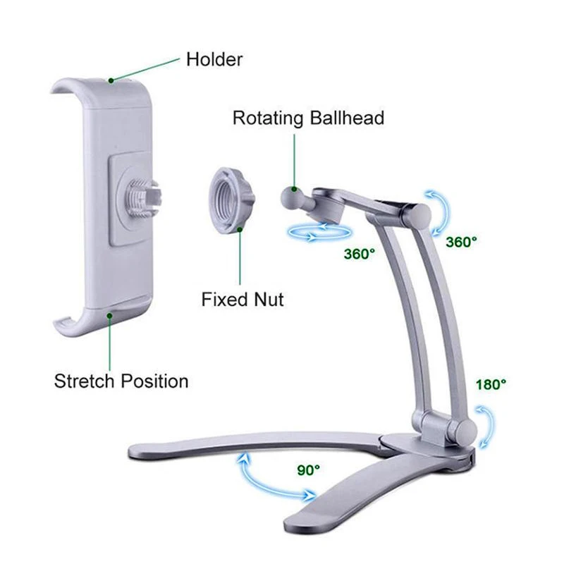 

Desktop Phone Tablet Holder Lazy Bracket On the Wall Stand Adjustable for Home DJA99