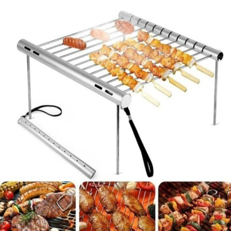 

Mini Pocket BBQ Grill Rack Portable Stainless Steel BBQ Grill Folding BBQ Grill Barbecue Accessories for Home Park Use