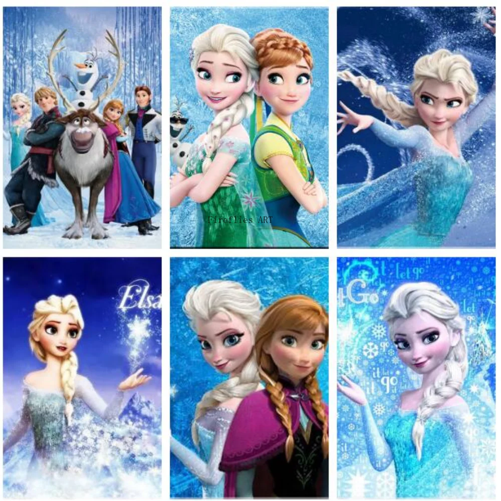 

5d Diy Diamond Painting Cross Stitch Kits Frozen Snow Queen Anna Cartoon Embroidery Cartoon Diamond Mosaic Pictures Home Decor