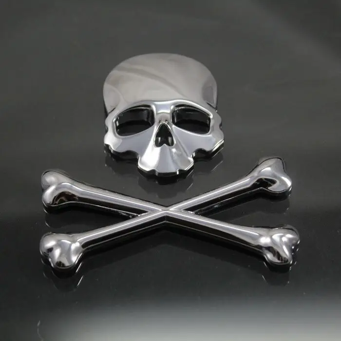 Металлическая Эмблема с 3d изображением черепа демона значок эмблема наклейка на