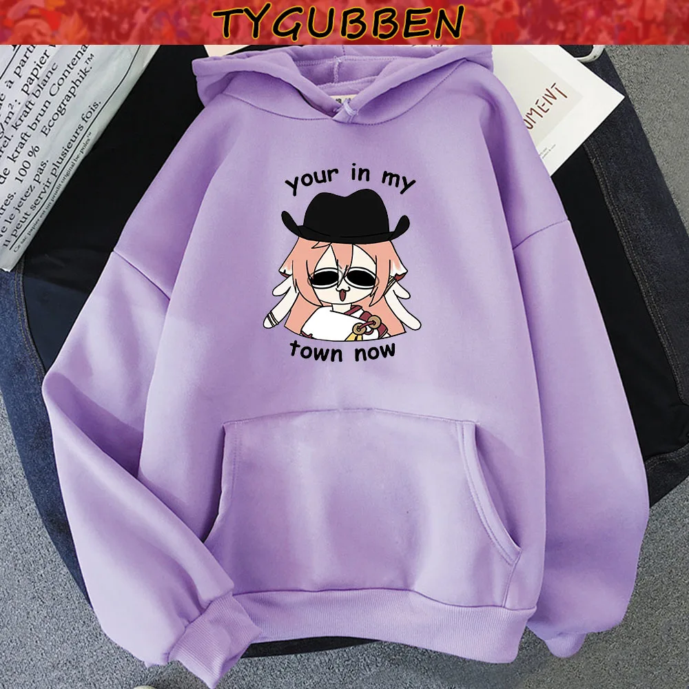 

Толстовка Genshin Impact FeiYan с забавным принтом, толстовка большого размера, корейские топы, Зимние/Осенние красивые топы с надписью