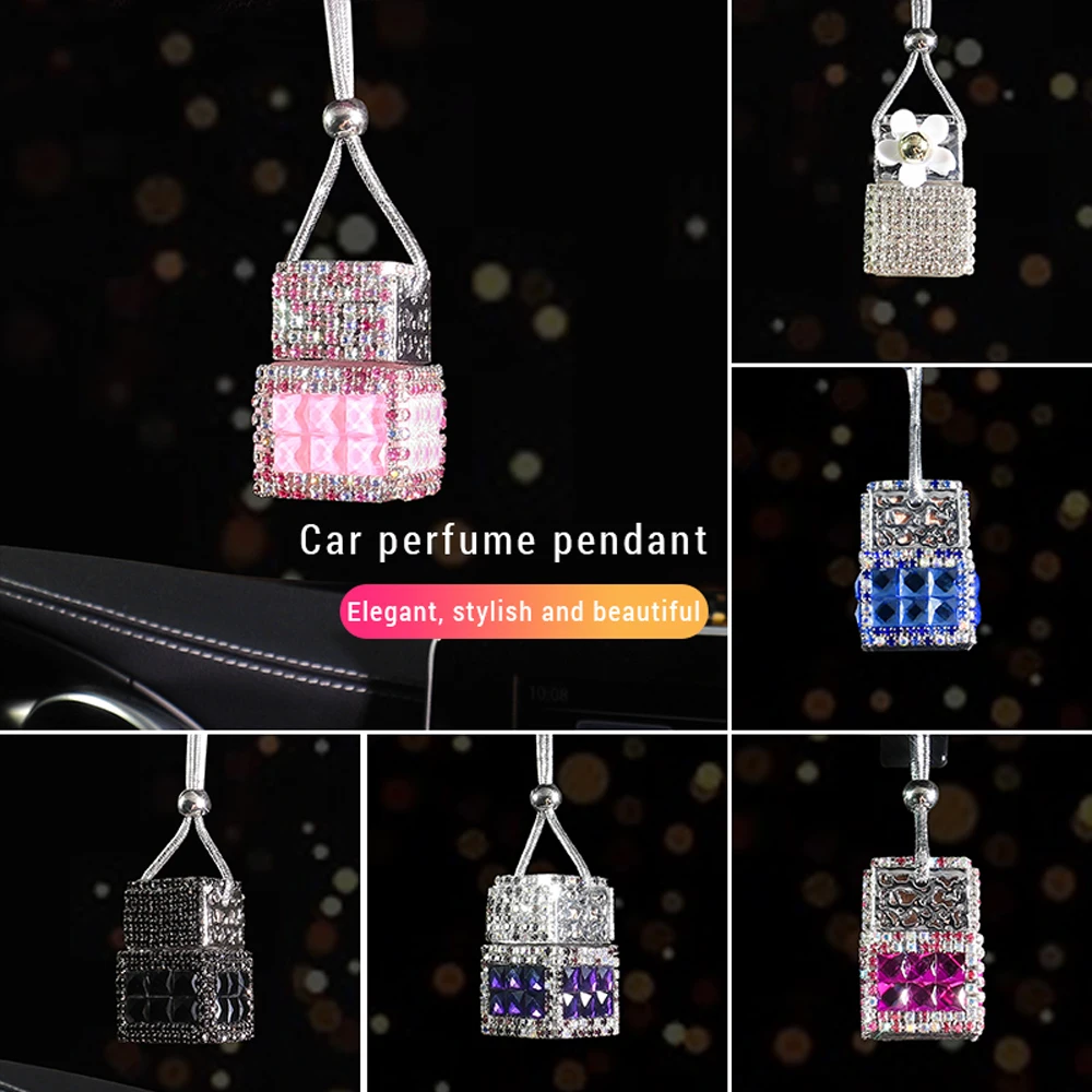 

Car Pendant Auto Rearview Mirror Ornaments Birthday Gift Auto Decoraction Car Fragrance Diamond Car Accessorie for Woman Girls