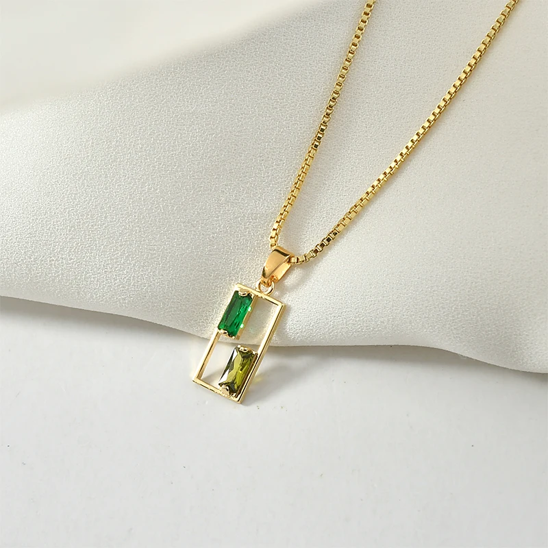 2 шт. циркониевые прямоугольные подвески из меди 18 К | Украшения и аксессуары