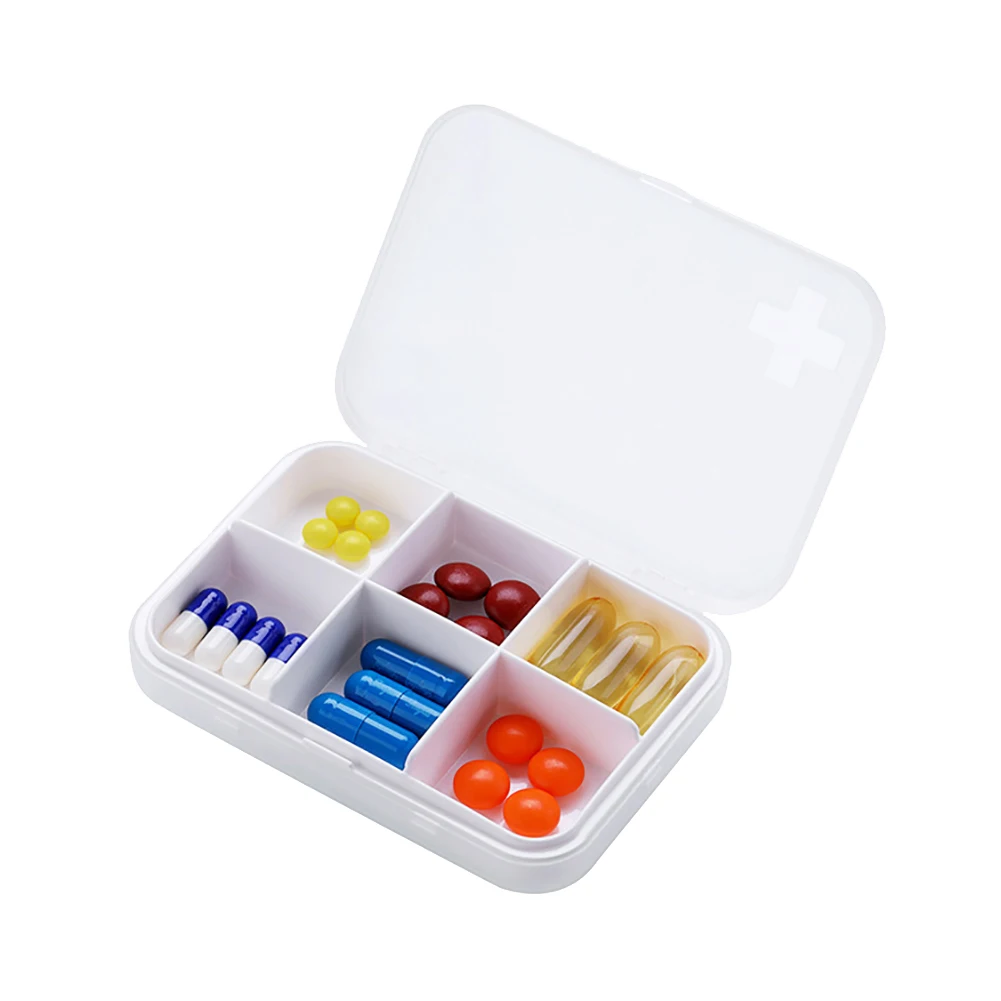 Портативный 6 ячеек для путешествий, влагостойкий чехол для хранения лекарств, таблеток, лекарств, контейнер для таблеток, органайзер, чехол для таблеток, таблеток, медицинская коробка