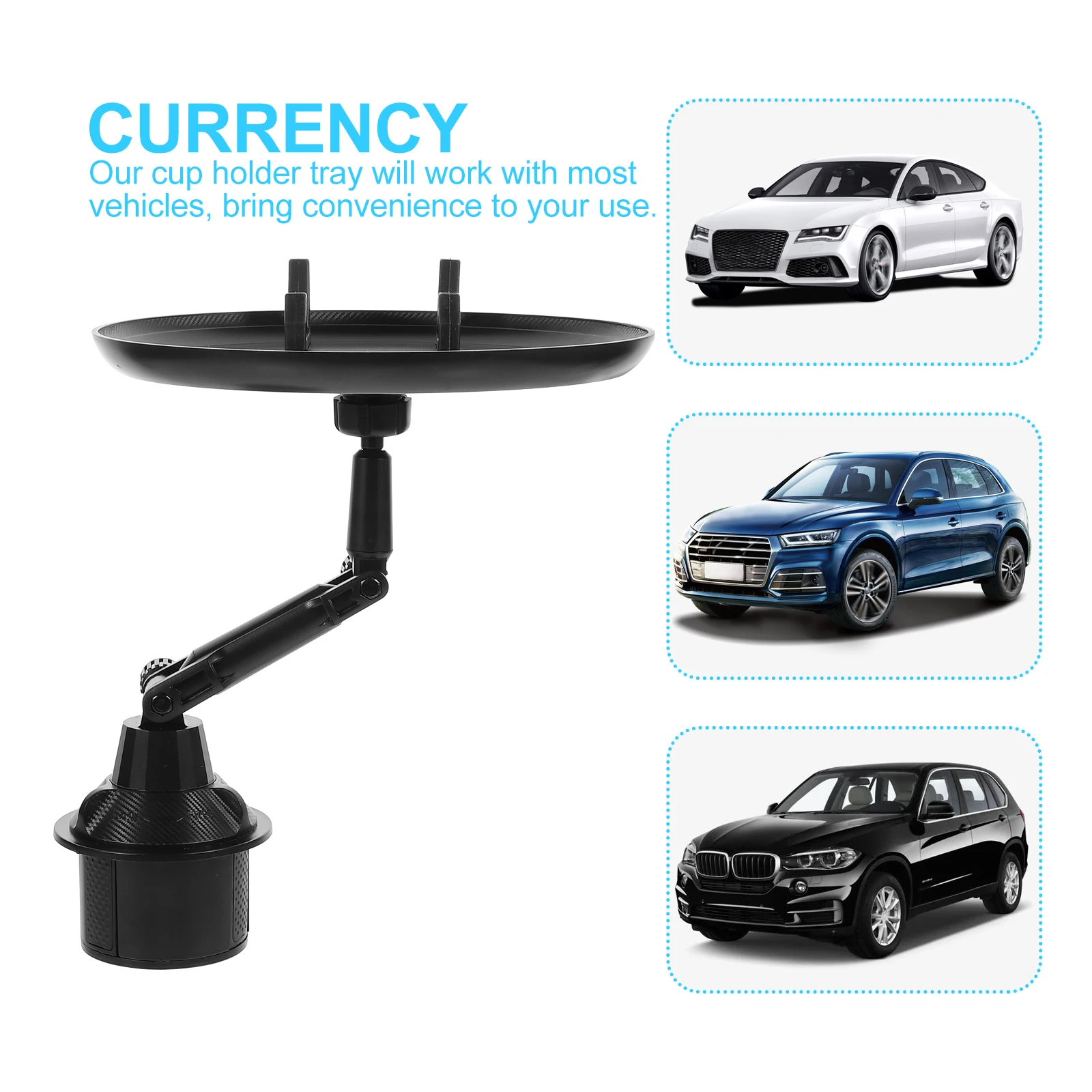 

1Pc Practical Cup Holder Adjustable Car Food Holder Tray Useful Car Accessory