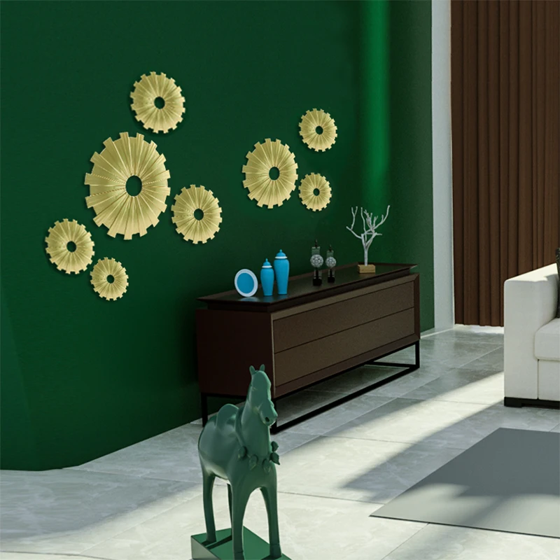 

Europe Wall Hanging Gold Sun Flower Decorative Wood Carved Applique Decor Home Livingroom Background Wall Mural Ornaments Crafts