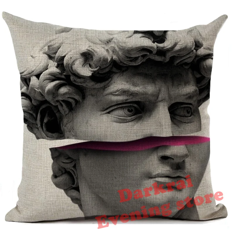 Cushion Cover Art Sculpture David Linen Pillow Home Decoration Throw Pillows Car Sofa Decorative Pillowcase | Дом и сад