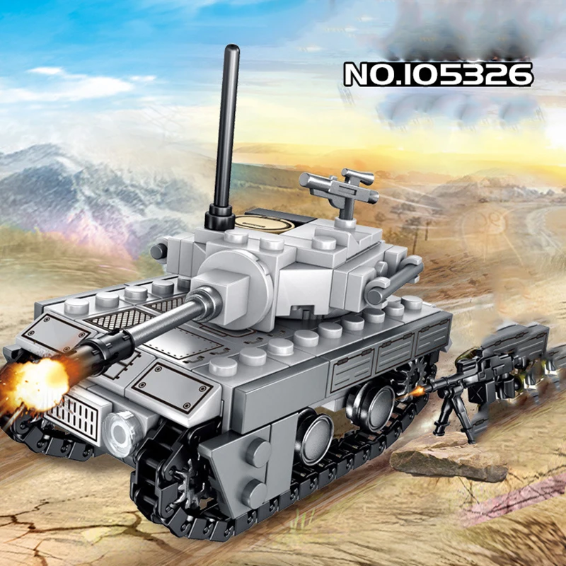 

8 In 1 Assembly Building Blocks Heavy Military Aircraft Tank Destroyer Compatible Bricks Puzzle Educational Toy Gifts Present