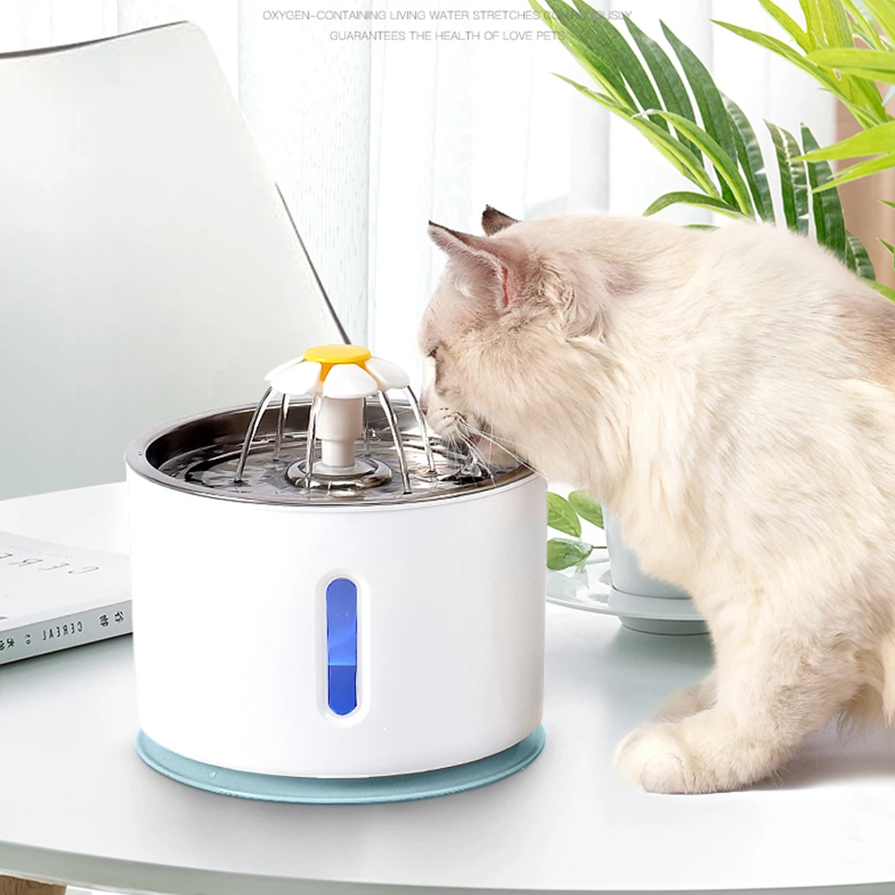

Автоматическая Pet фонтан воды кота дозатор USB светодиодный 2.4L крайне низкий уровень шума, собака чаша поилка кормушка миска для домашних жив...