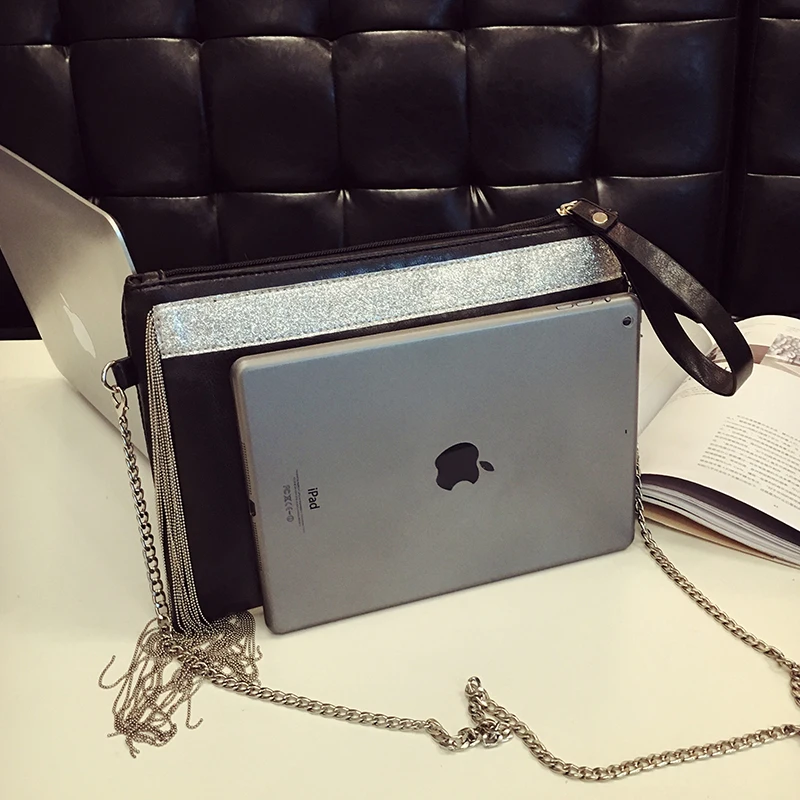 Модная женская сумка-клатч с цепочкой и кисточками сумки через плечо для женщин