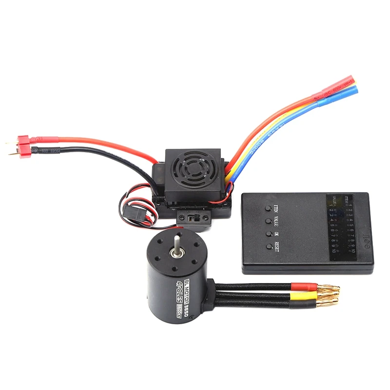 

3650 бесщеточный двигатель 60A ESC программатор Карты Комбинированный набор для 1/8 1/10 радиоуправляемых автомобильных запчастей