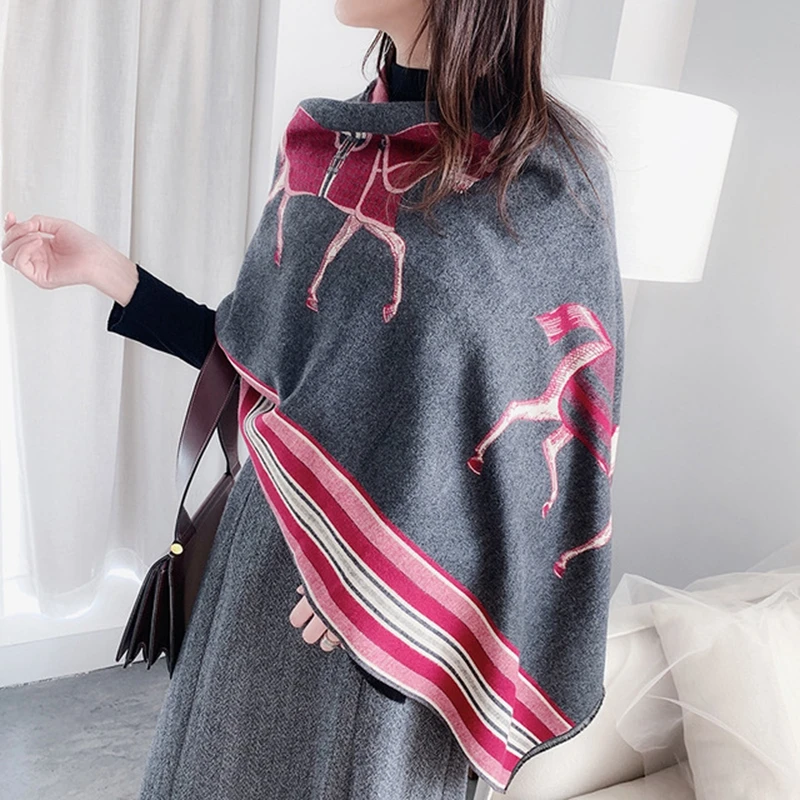 

High-quality Ladies Long Keep Wram Scarf Thick Warm Pashmina Brand Shawl Women Travel Blanket Wraps Luxury Women Cashmere Scarf